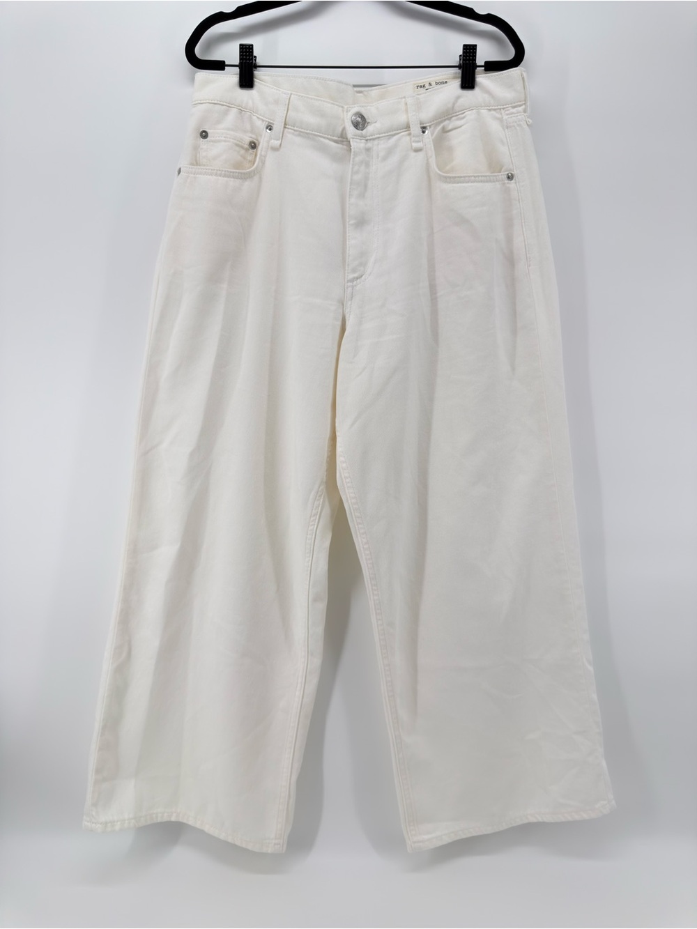 Rag & Bone High Rise Wide Leg Jeans 31 off white baggy